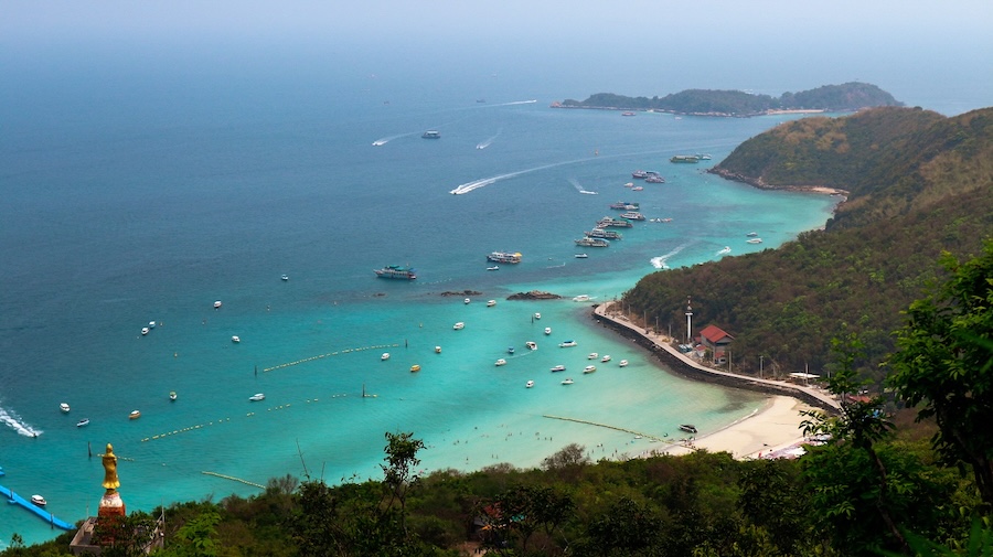 Stunning Koh Larn Island view with lush landscapes and turquoise waters.